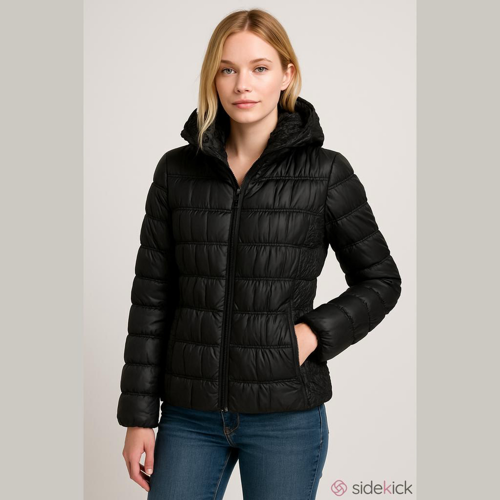NESS S black quilted jacket with zippered pockets